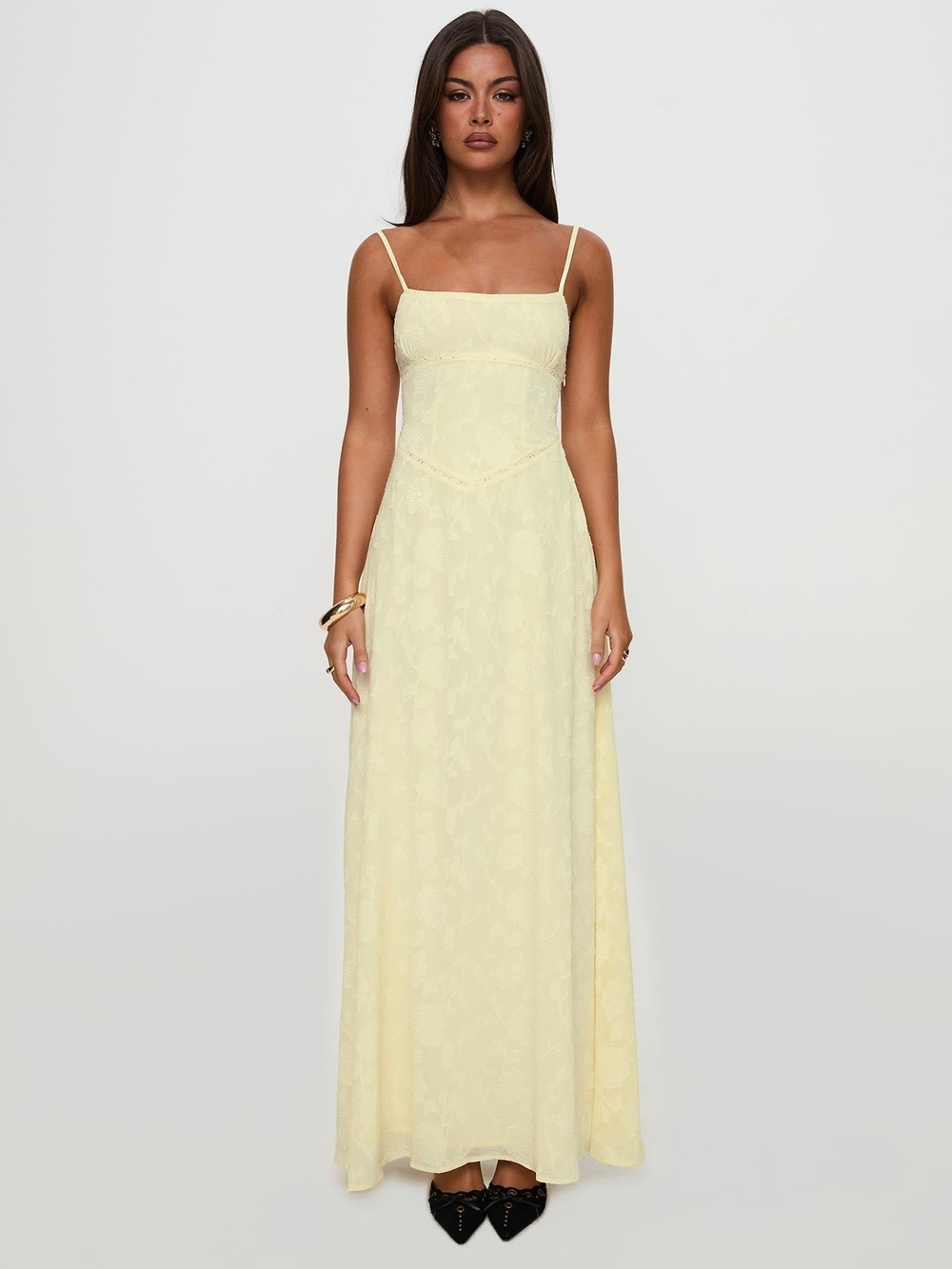 Princess Polly South Of France Maxi Dress Yellow

size 2